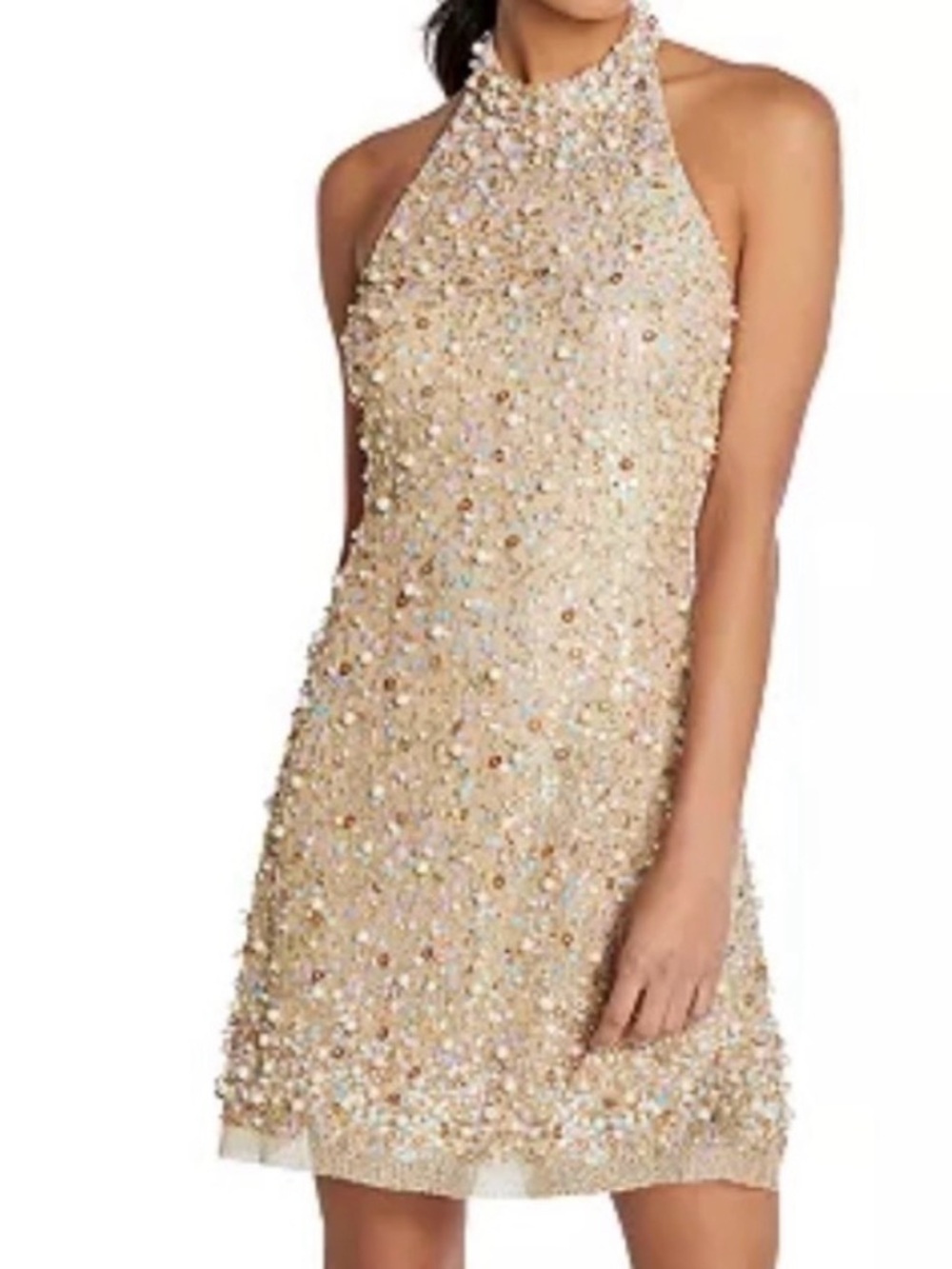 Halter Neck Sequin Mini Formal Dress